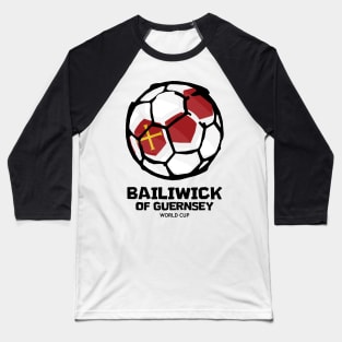 Bailiwick of Guernsey Football Country Flag Baseball T-Shirt